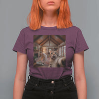Cat Selfie with Woman Funny Cat Mom T Shirt For Women