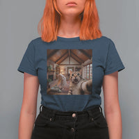 Cat Selfie with Woman Funny Cat Mom T Shirt For Women