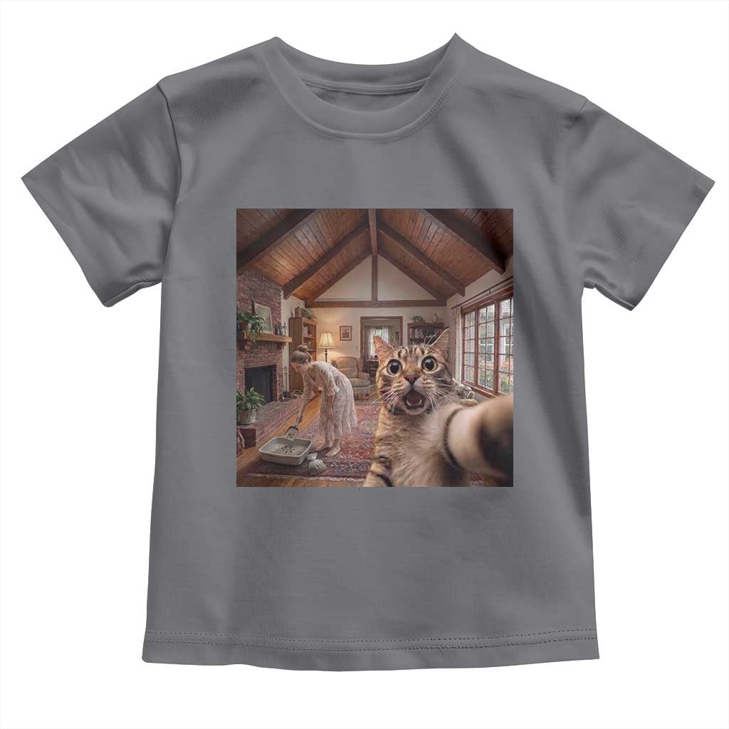 Cat Selfie with Woman Funny Cat Mom Toddler T Shirt