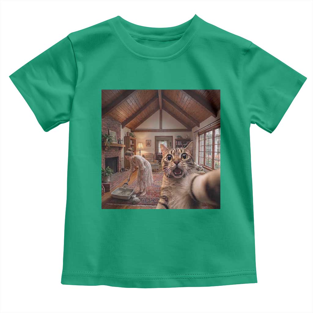 Cat Selfie with Woman Funny Cat Mom Toddler T Shirt
