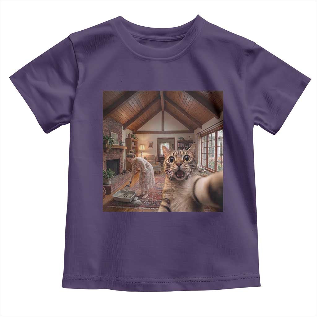 Cat Selfie with Woman Funny Cat Mom Toddler T Shirt