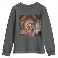 Cat Selfie with Woman Funny Cat Mom Youth Sweatshirt