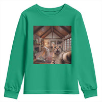Cat Selfie with Woman Funny Cat Mom Youth Sweatshirt