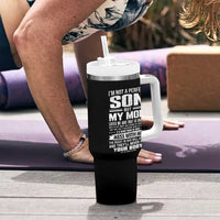 I Am Not A Perfect Son But My Mom Loves Me And That Is Enough Tumbler With Handle Boy Mom Mother's Day Gifts