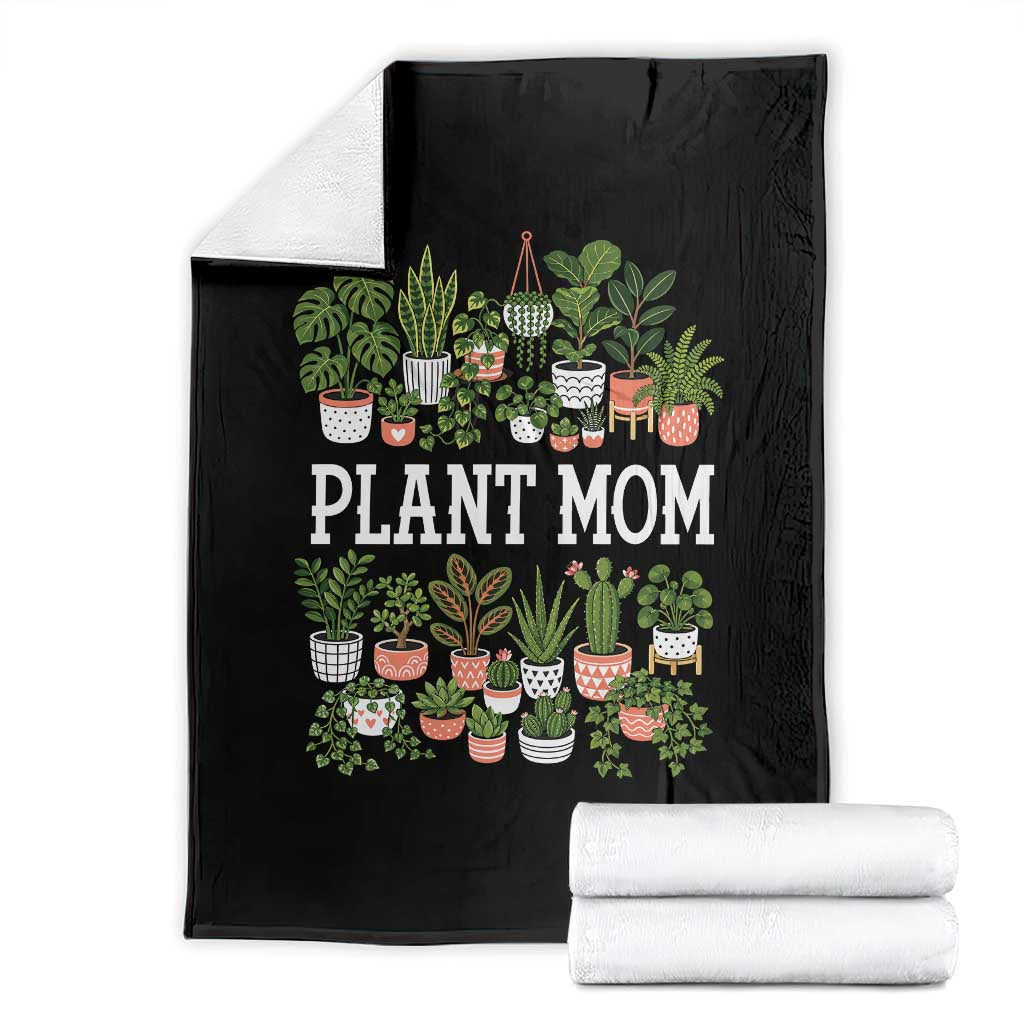 Plant Mom Throw Blanket Funny Plant Lady Mama Floral Garden