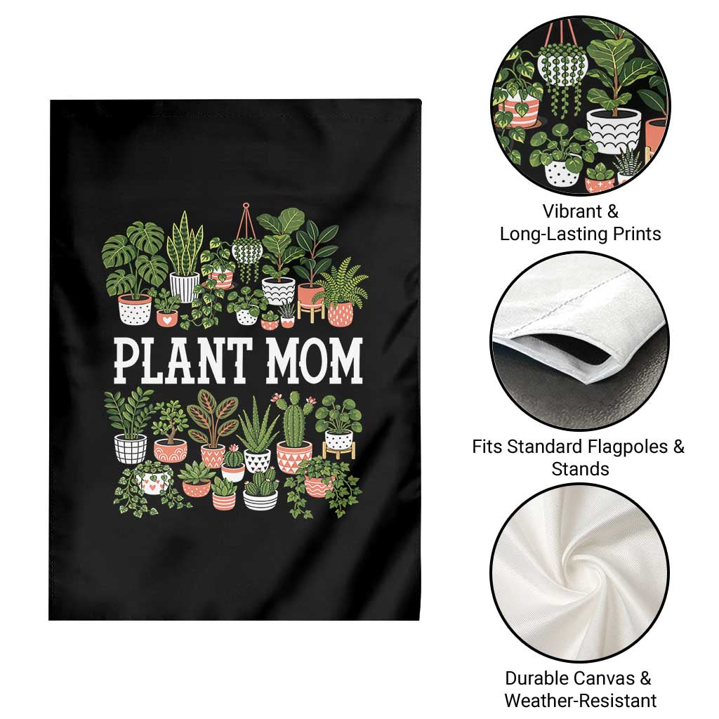 Plant Mom Garden Flag Funny Plant Lady Mama Floral Garden