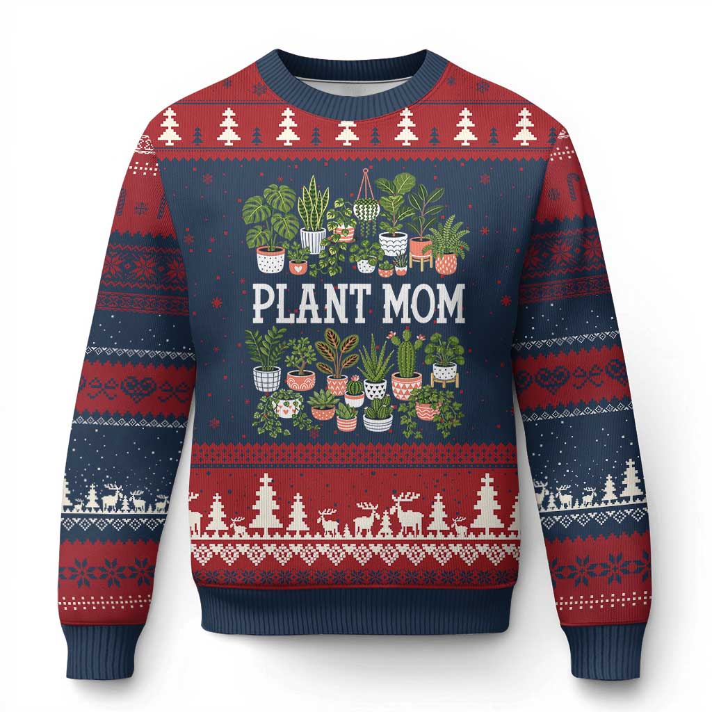 Plant Mom Ugly Christmas Sweater Funny Plant Lady Mama Floral Garden