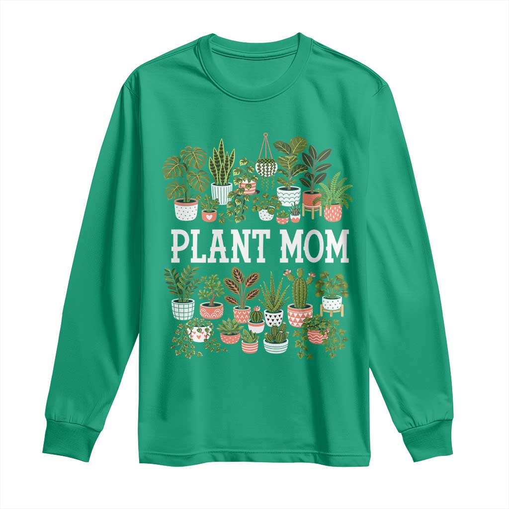 Plant Mom Long Sleeve Shirt Funny Plant Lady Mama Floral Garden