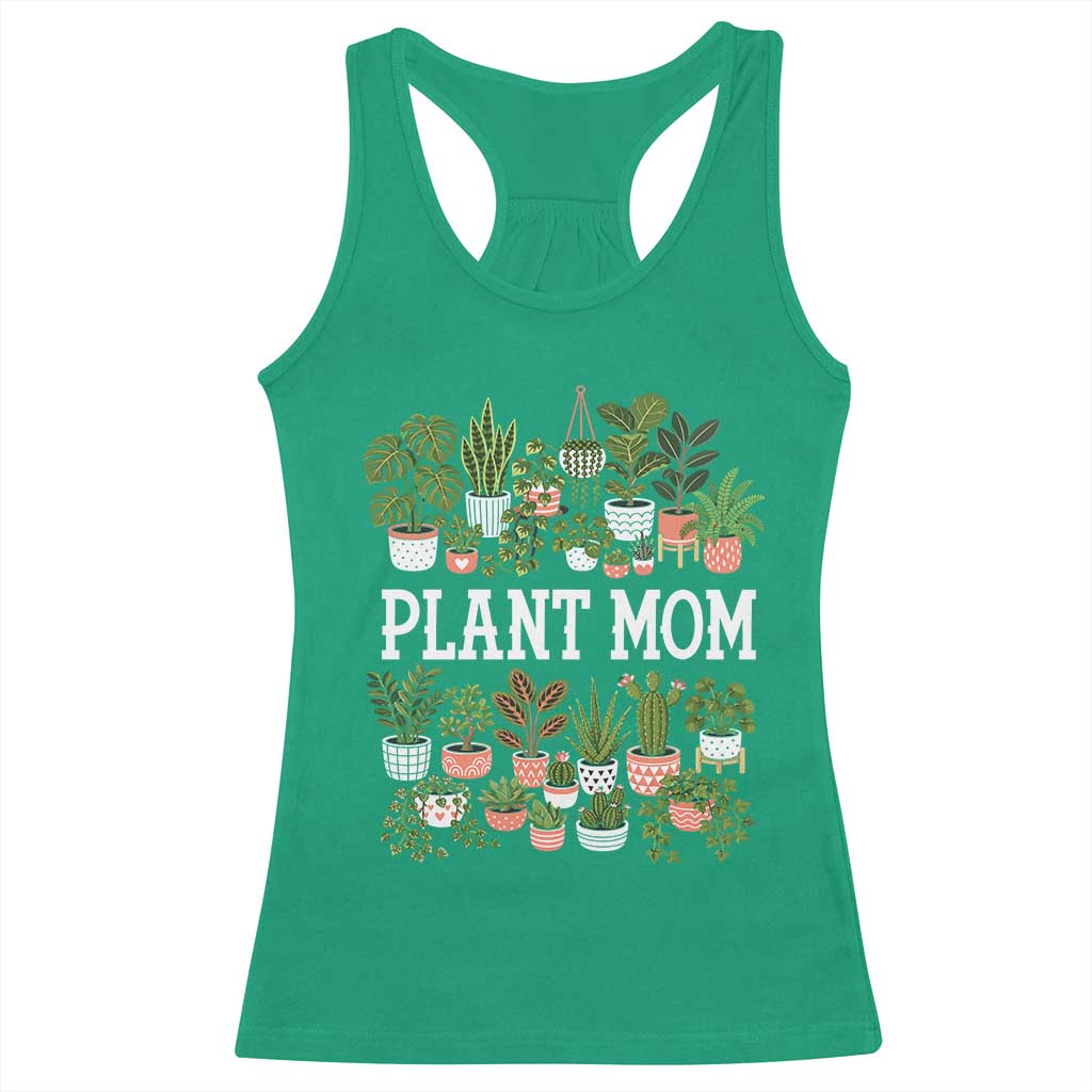 Plant Mom Racerback Tank Top Funny Plant Lady Mama Floral Garden
