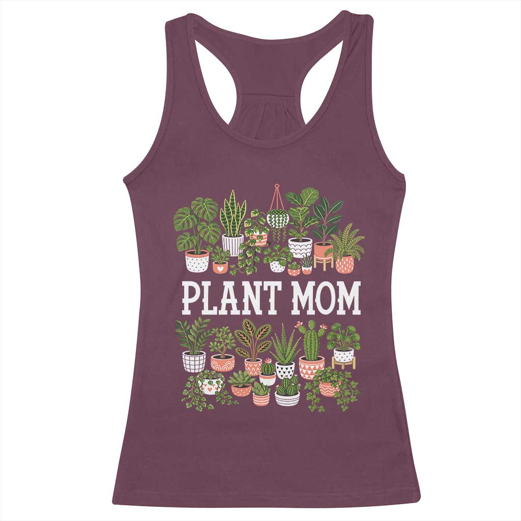 Plant Mom Racerback Tank Top Funny Plant Lady Mama Floral Garden