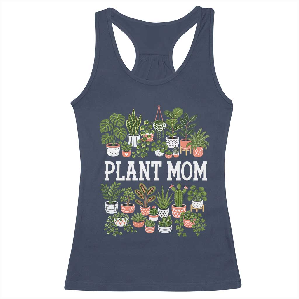 Plant Mom Racerback Tank Top Funny Plant Lady Mama Floral Garden