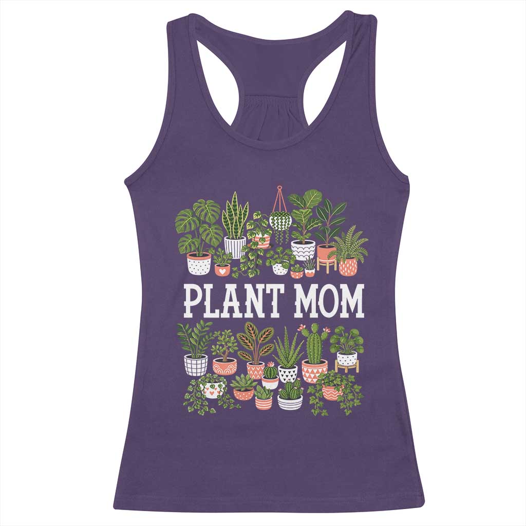 Plant Mom Racerback Tank Top Funny Plant Lady Mama Floral Garden