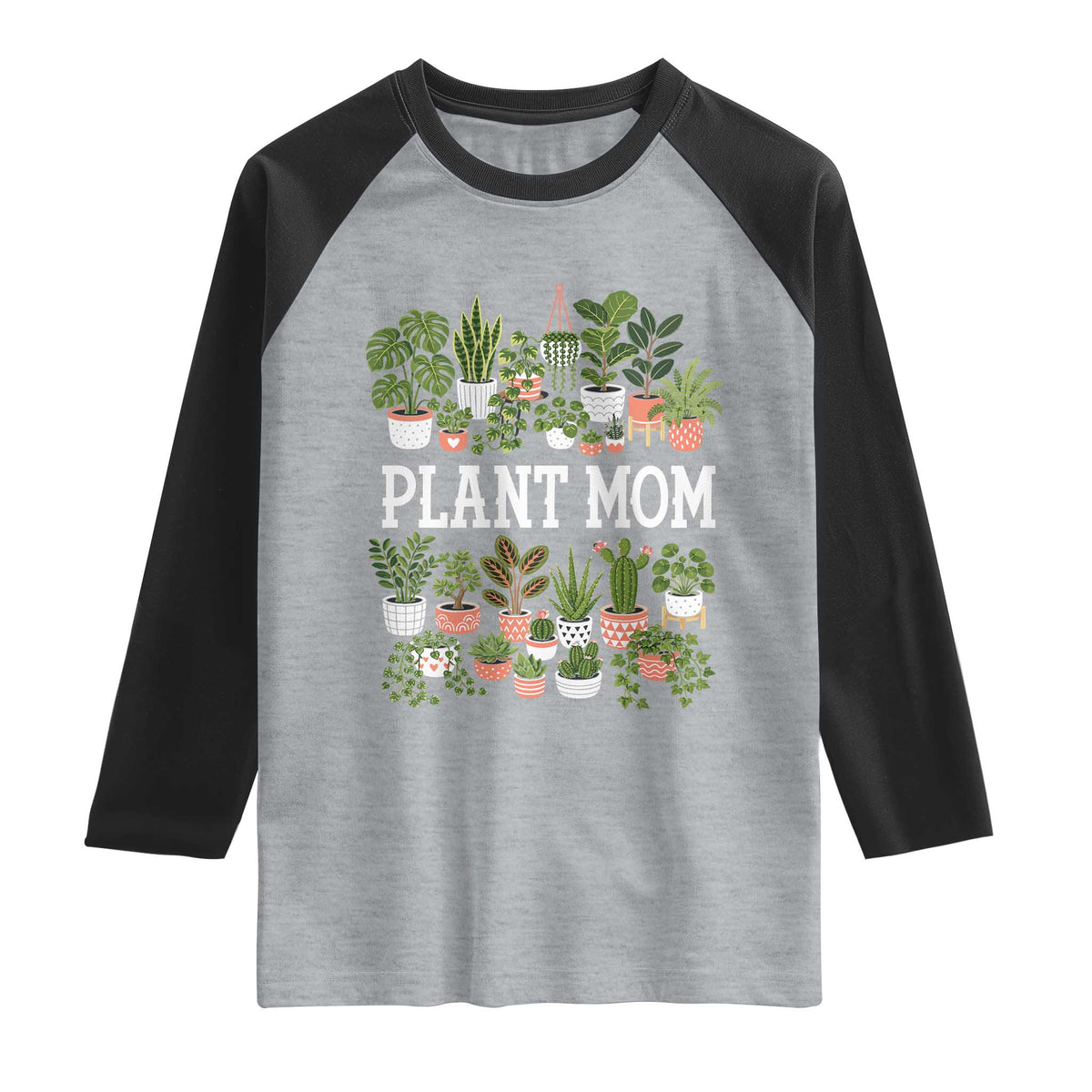 Plant Mom Raglan Shirt Funny Plant Lady Mama Floral Garden