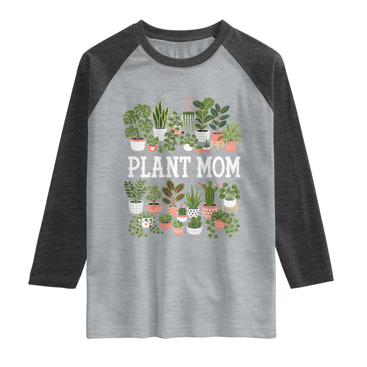 Plant Mom Raglan Shirt Funny Plant Lady Mama Floral Garden