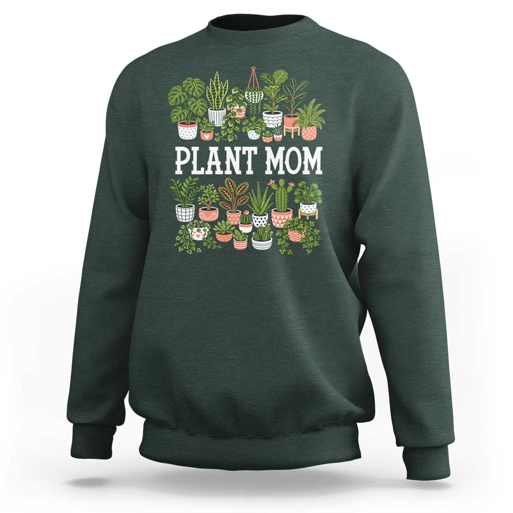 Plant Mom Sweatshirt Funny Plant Lady Mama Floral Garden