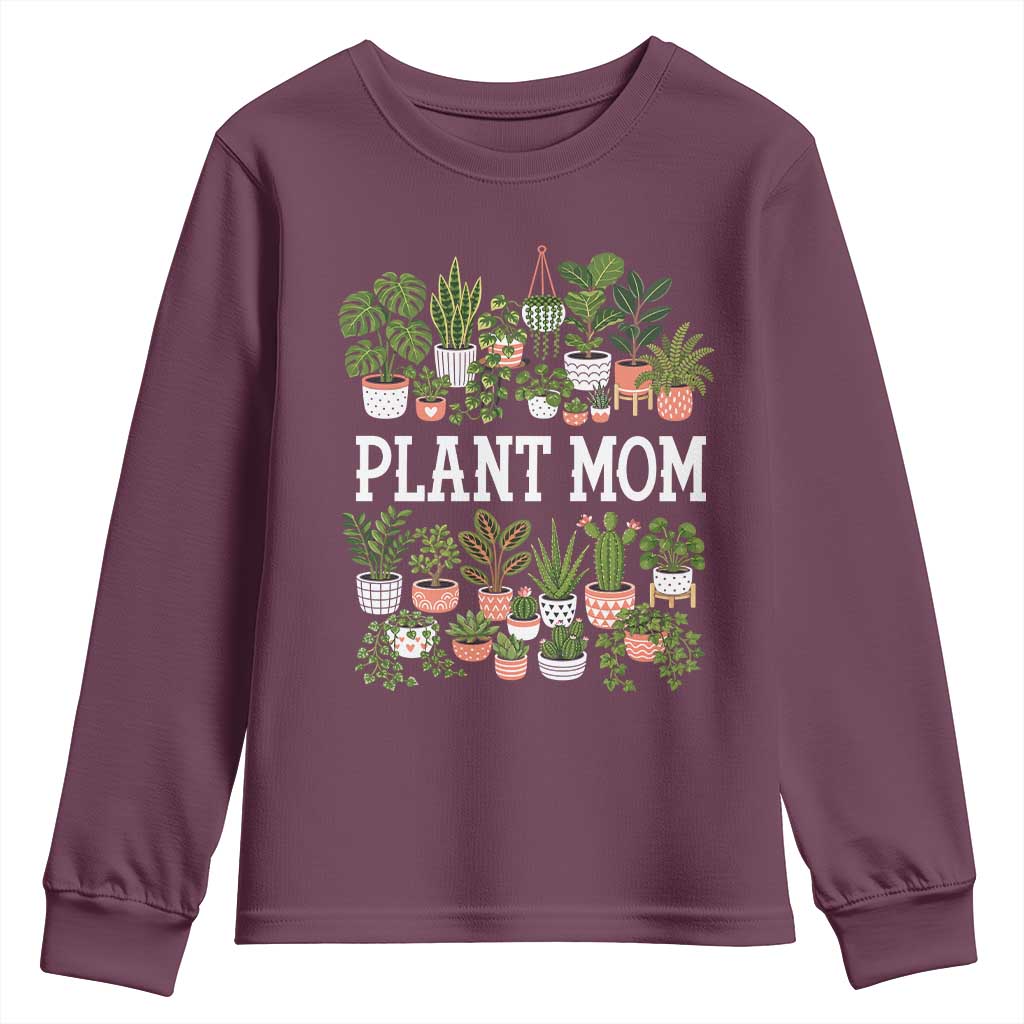 Plant Mom Youth Sweatshirt Funny Plant Lady Mama Floral Garden