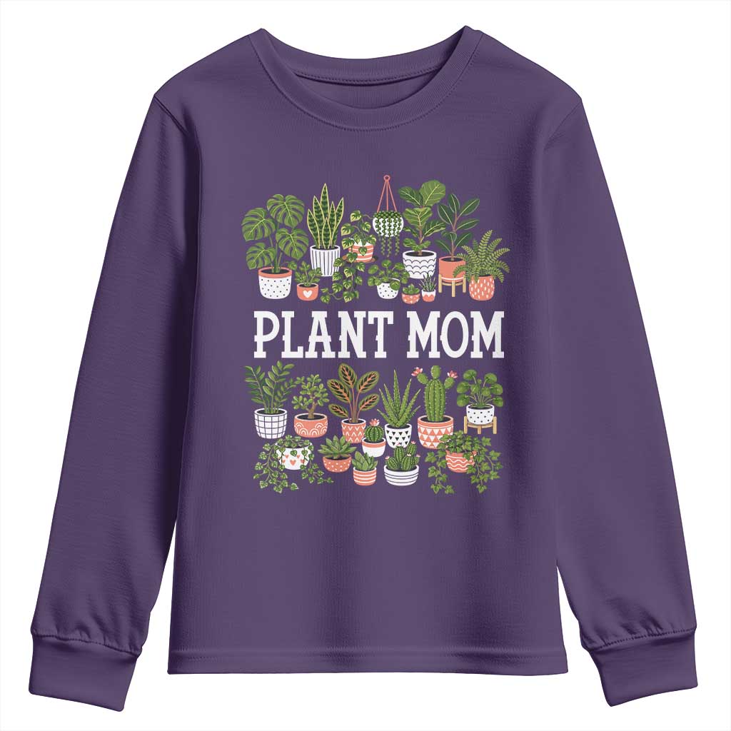Plant Mom Youth Sweatshirt Funny Plant Lady Mama Floral Garden