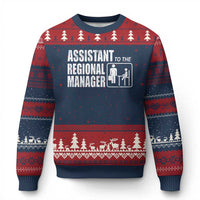 Assistant To The Regional Manager Ugly Christmas Sweater Funny Dad Baby Matching