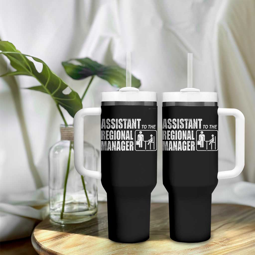 Assistant To The Regional Manager Tumbler With Handle Funny Dad Baby Matching