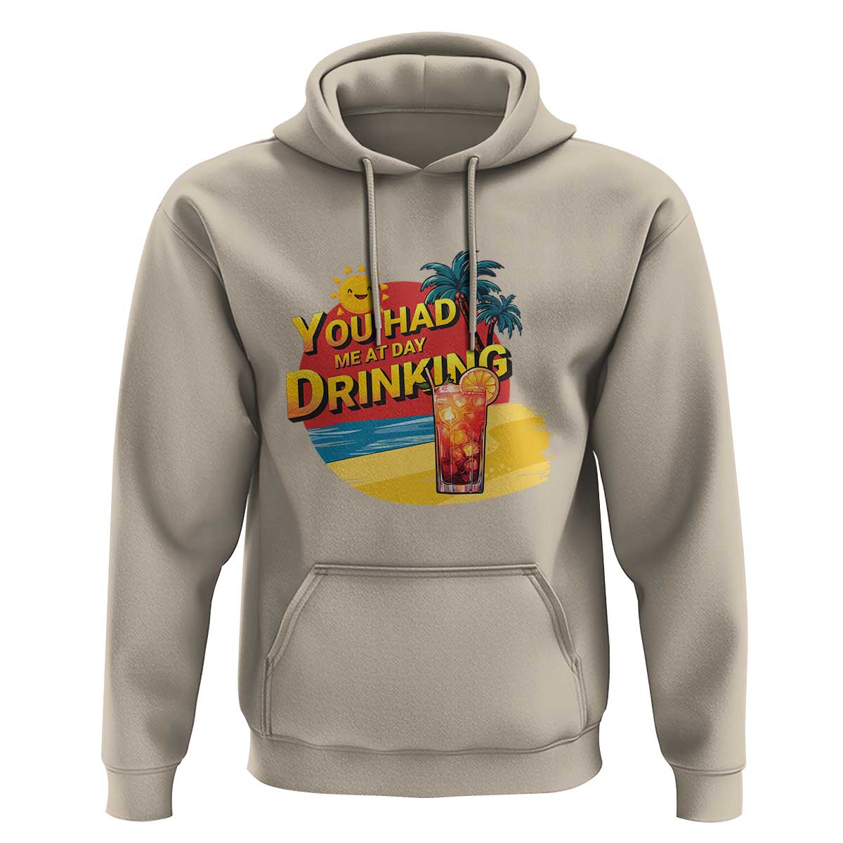 You Had Me At Day Drinking Hoodie Retro Comic Beach Cocktails Drinkers - Wonder Print Shop