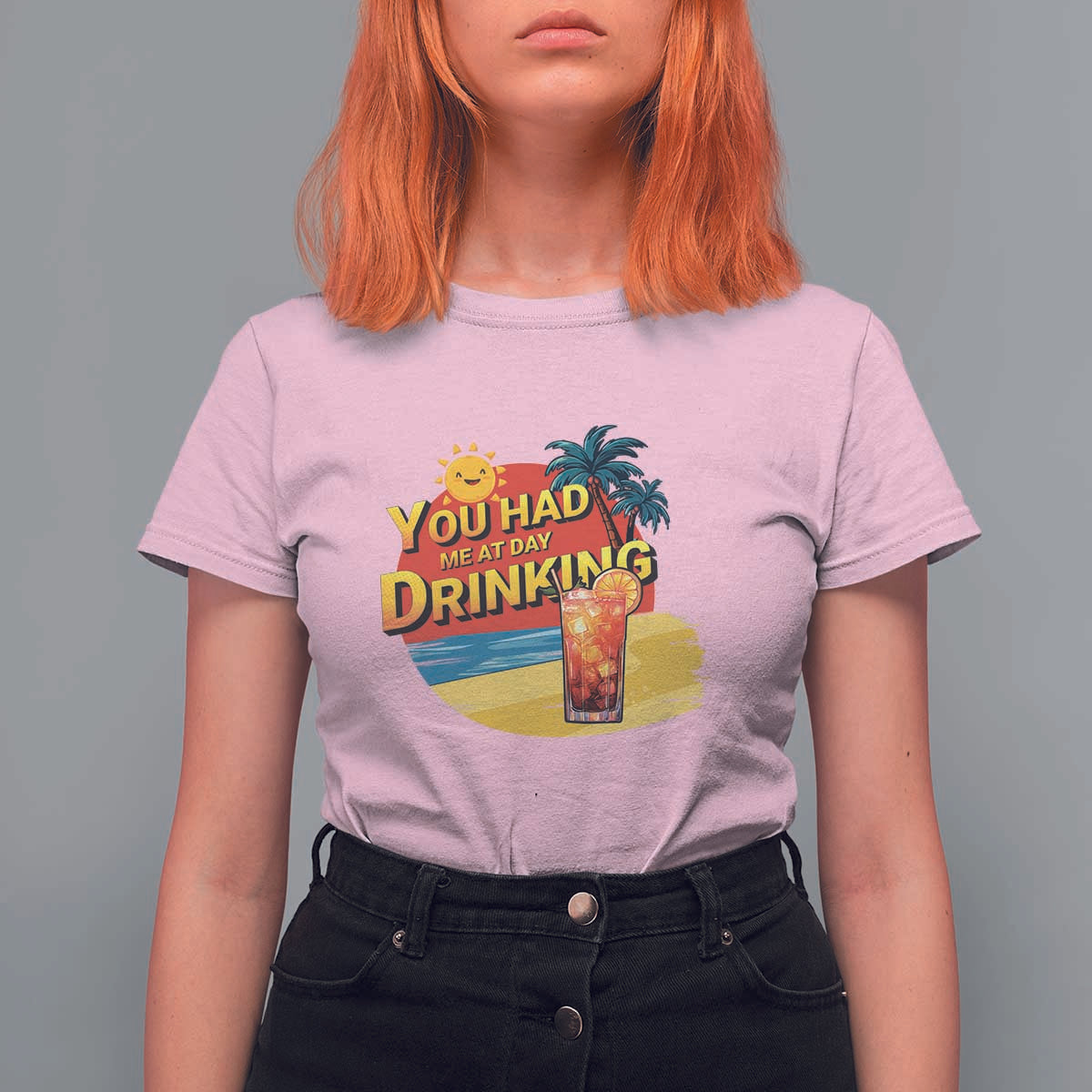 You Had Me At Day Drinking T Shirt For Women Retro Comic Beach Cocktails Drinkers - Wonder Print Shop