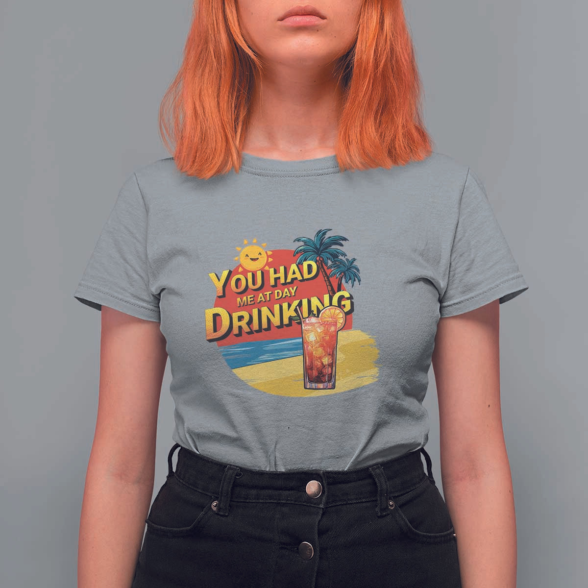 You Had Me At Day Drinking T Shirt For Women Retro Comic Beach Cocktails Drinkers - Wonder Print Shop