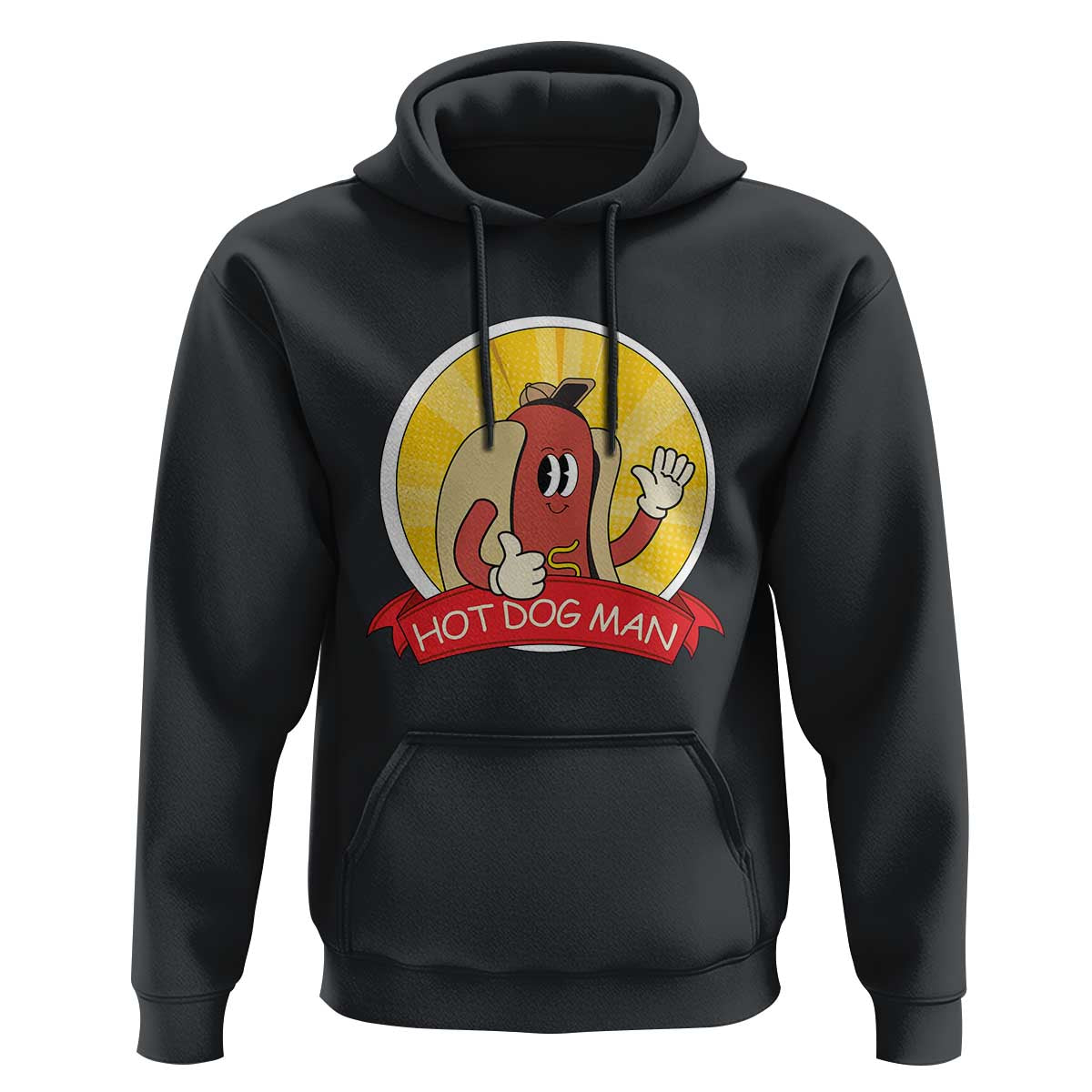 Hot Dog Man Hoodie Vintage Comic Retro - Wonder Print Shop