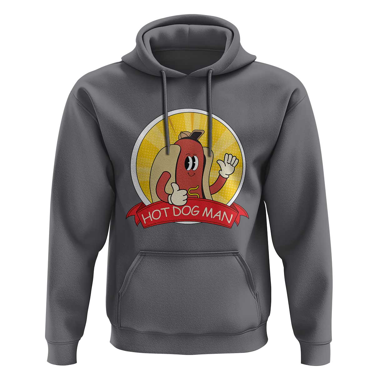 Hot Dog Man Hoodie Vintage Comic Retro - Wonder Print Shop