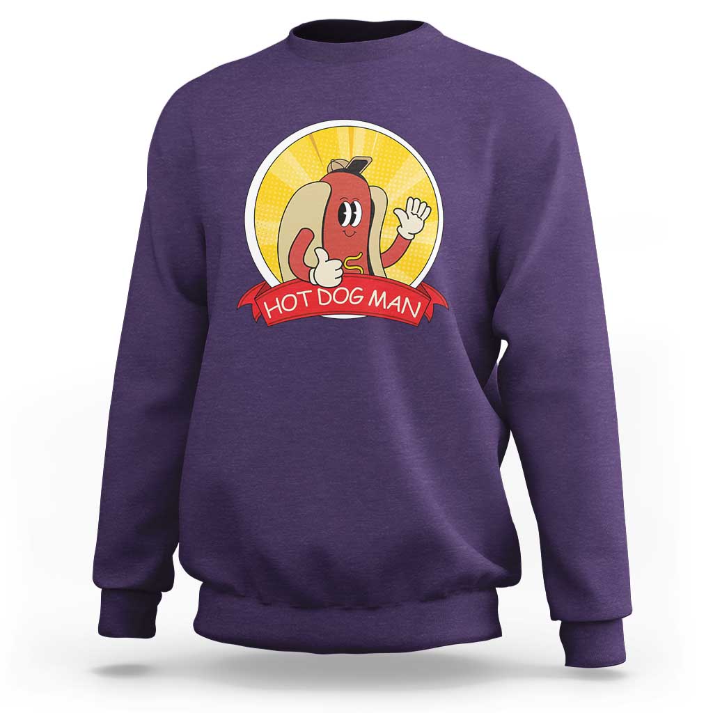 Hot Dog Man Sweatshirt Vintage Comic Retro - Wonder Print Shop
