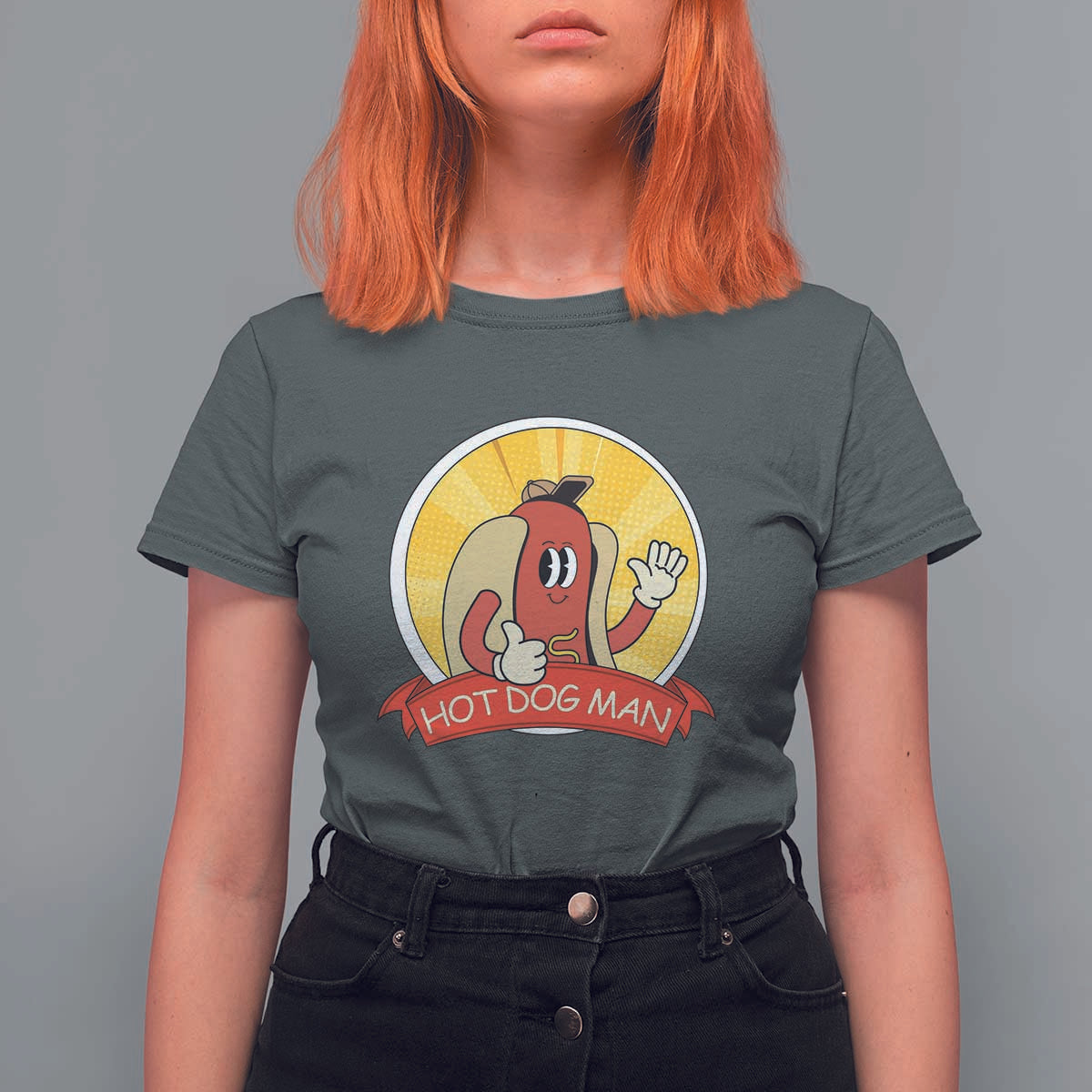 Hot Dog Man T Shirt For Women Vintage Comic Retro - Wonder Print Shop