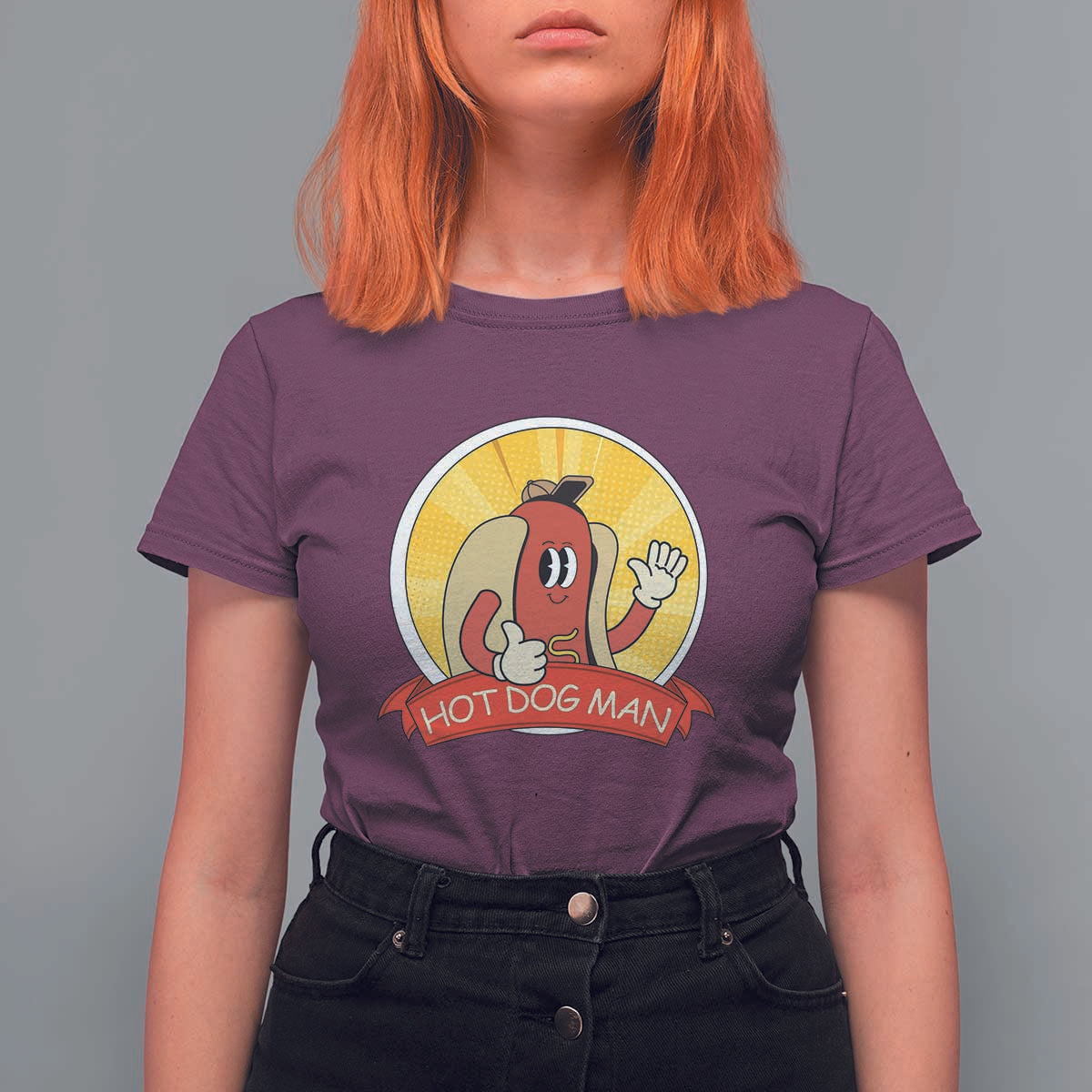 Hot Dog Man T Shirt For Women Vintage Comic Retro - Wonder Print Shop