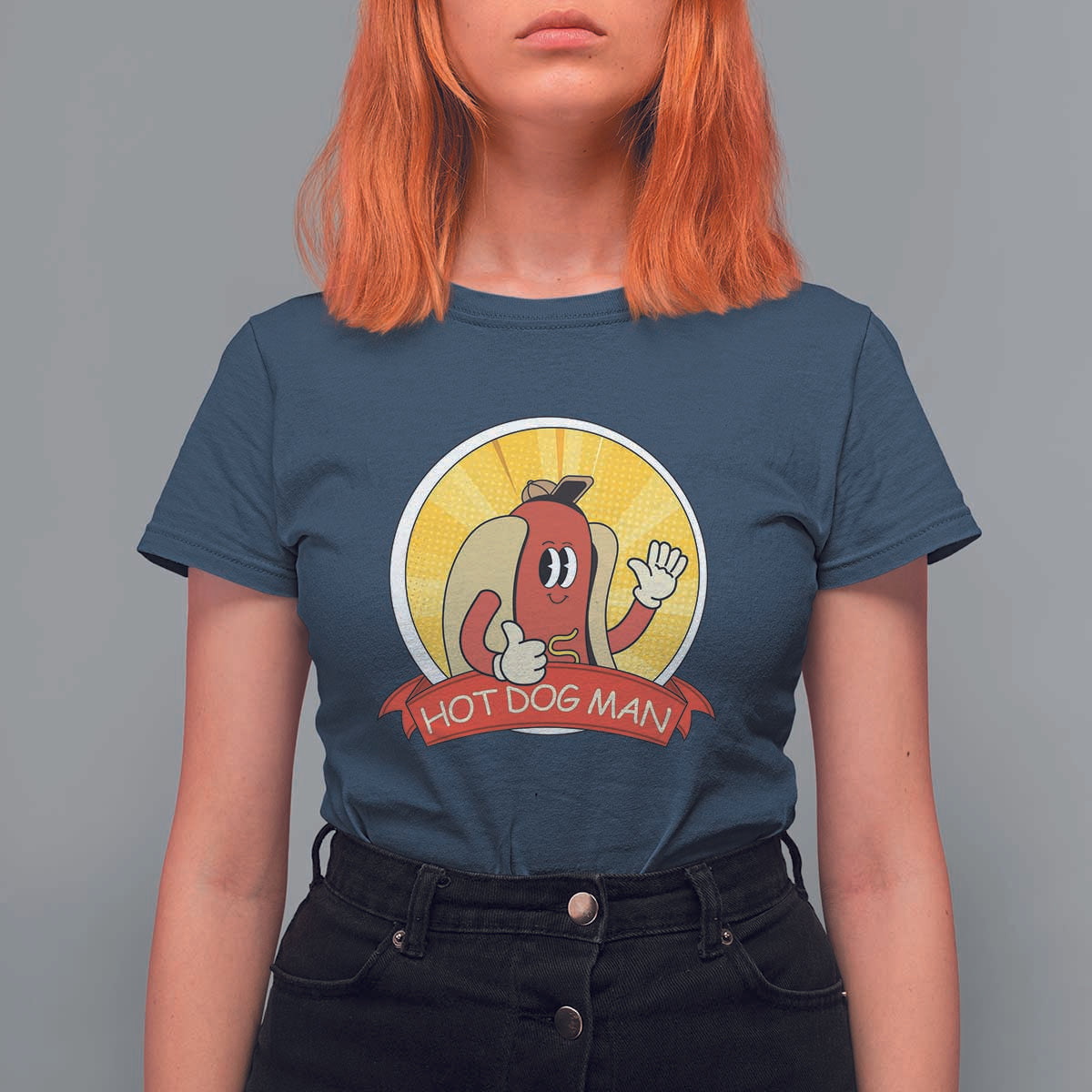 Hot Dog Man T Shirt For Women Vintage Comic Retro - Wonder Print Shop