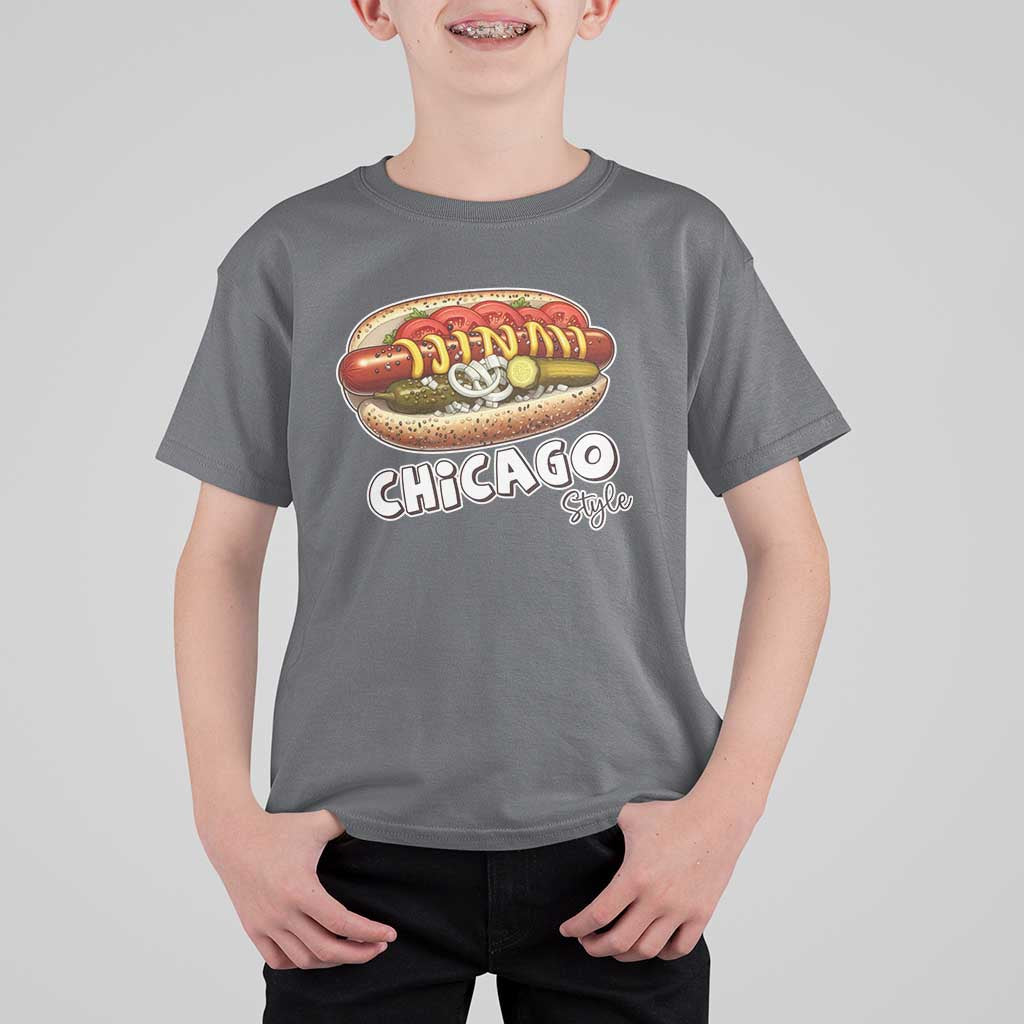 HotDog Lover T Shirt For Kid Chicago Style Hot Dog Vintage Summer Souvenir Travel - Wonder Print Shop