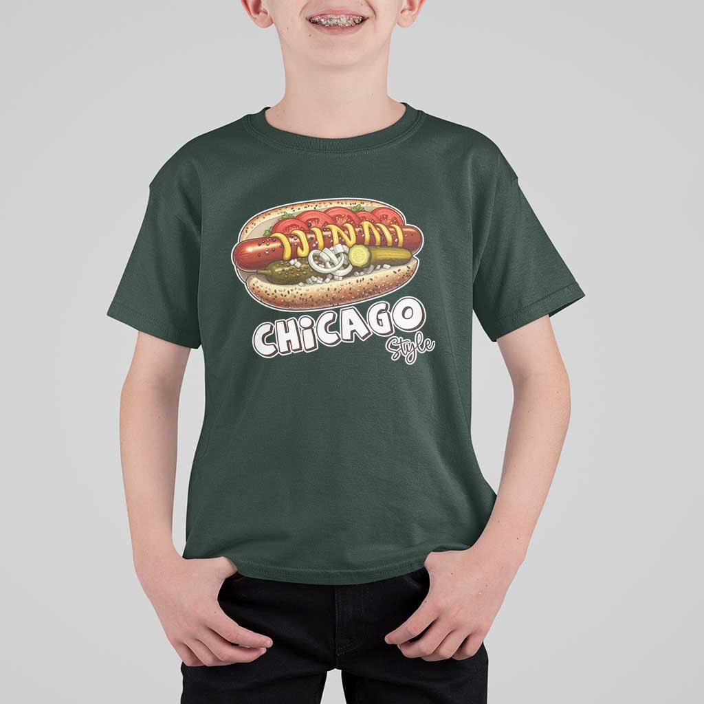 HotDog Lover T Shirt For Kid Chicago Style Hot Dog Vintage Summer Souvenir Travel - Wonder Print Shop