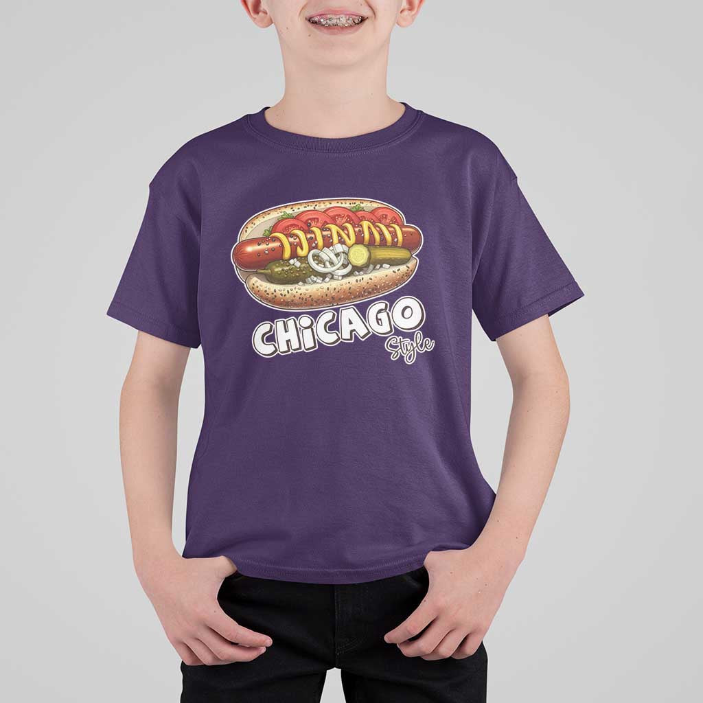 HotDog Lover T Shirt For Kid Chicago Style Hot Dog Vintage Summer Souvenir Travel - Wonder Print Shop