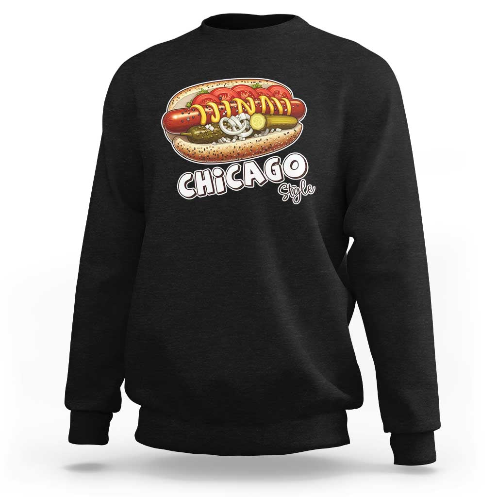 HotDog Lover Sweatshirt Chicago Style Hot Dog Vintage Summer Souvenir Travel - Wonder Print Shop