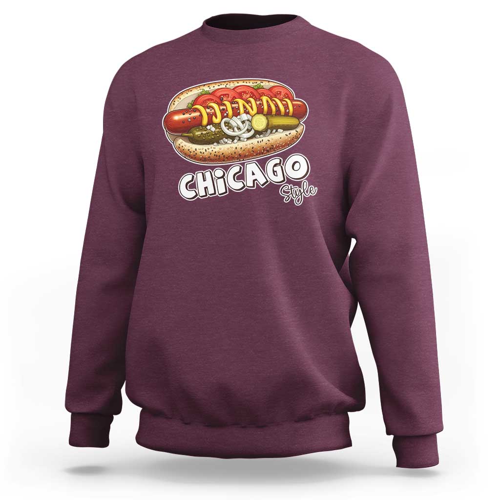 HotDog Lover Sweatshirt Chicago Style Hot Dog Vintage Summer Souvenir Travel - Wonder Print Shop