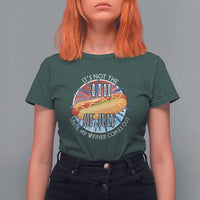Funny Independence Day T Shirt For Women It's Not 4th Of July Until My Wiener Comes Out Hot Dog USA Flag - Wonder Print Shop