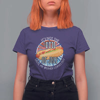Funny Independence Day T Shirt For Women It's Not 4th Of July Until My Wiener Comes Out Hot Dog USA Flag - Wonder Print Shop