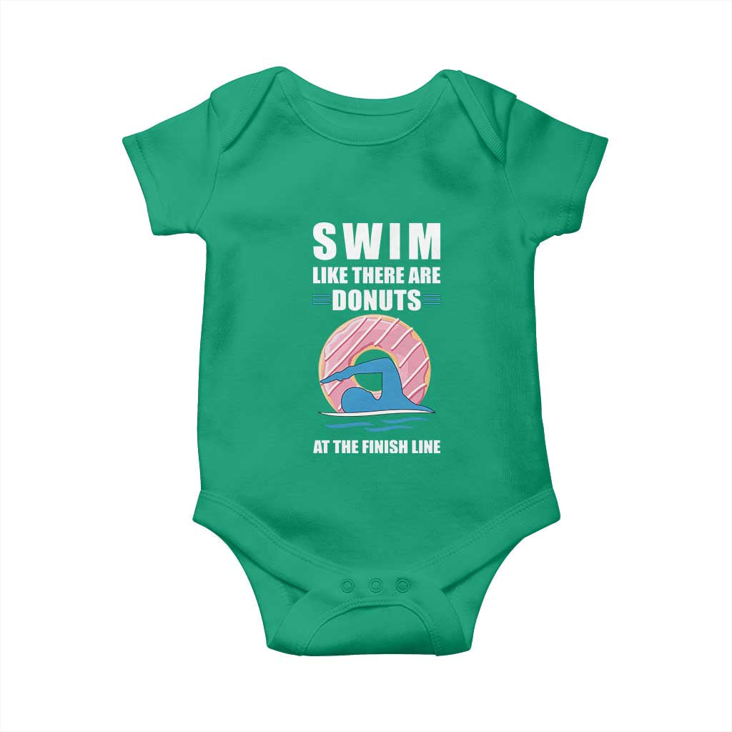 Swimming Lover Baby Onesie Swim Like There Are Donuts At The Finish Line - Wonder Print Shop