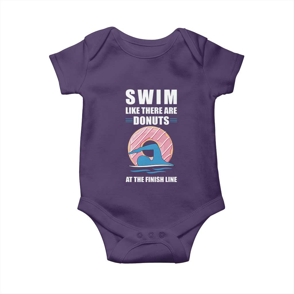 Swimming Lover Baby Onesie Swim Like There Are Donuts At The Finish Line - Wonder Print Shop