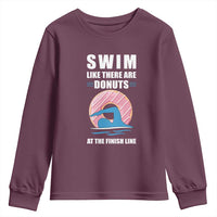 Swimming Lover Youth Sweatshirt Swim Like There Are Donuts At The Finish Line - Wonder Print Shop