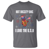 Funny Fourth Of July T Shirt Hot Diggity Dog I Love USA - Wonder Print Shop