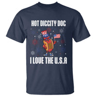 Funny Fourth Of July T Shirt Hot Diggity Dog I Love USA - Wonder Print Shop