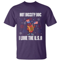 Funny Fourth Of July T Shirt Hot Diggity Dog I Love USA - Wonder Print Shop