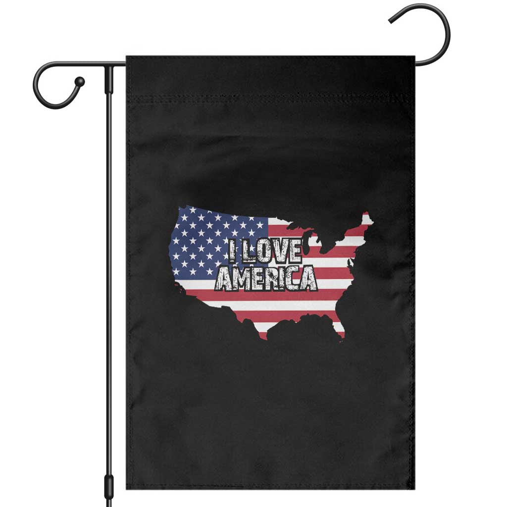 Fourth Of July Garden Flag I Love America USA Flag Map