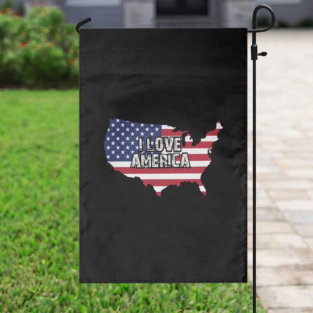 Fourth Of July Garden Flag I Love America USA Flag Map