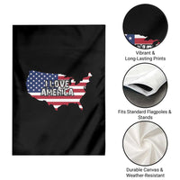 Fourth Of July Garden Flag I Love America USA Flag Map