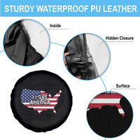 Fourth Of July Spare Tire Cover I Love America USA Flag Map