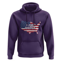 Fourth Of July Hoodie I Love America USA Flag Map - Wonder Print Shop